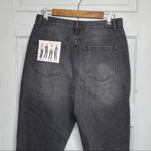 Simply Society Super High Rise Straight Black Gray Gem Polka Dot Jeans - Picture 10 of 12